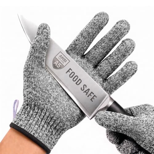 A5 Cut Resistant Gloves, Food Grade Kitchen Safety Gloves - color: Dark Gray, size: Small