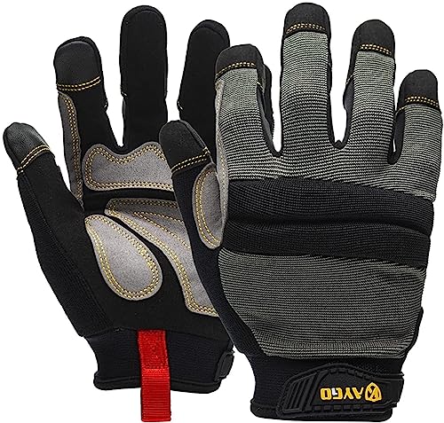 KAYGO Work Gloves Men, Mechanic Utility with Excellent Grip, KG125 - color: Gray, size: Medium