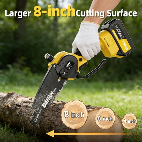 Cordless Pole Saw for Tree Trimming, 6" & 8" Chainsaw with Extension Pole - size: 6+8inch