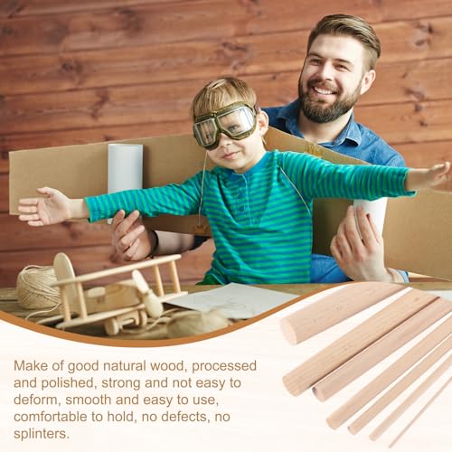 MECCANIXITY Pack of 10 Wooden Dowel Rods 7mm 1/4x12 Round Wooden Rod - size: (7mm)1/4 x 12 Inch