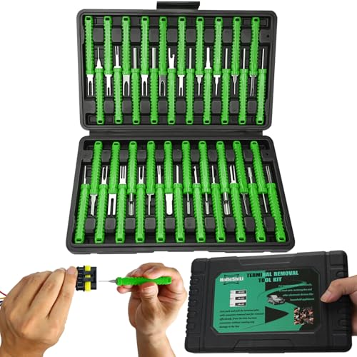 41 Pcs Terminal Pin Removal Tools with Blow-Molded Case, Green - color: Green