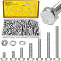 224PCS 1/4-20 Hex Bolts and Nuts Assortment Kit, 304 Stainless Steel - size: SS 1/4-20 224pcs