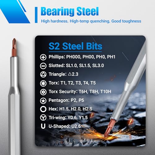 25-in-1 Precision Screwdriver Set, Professional Magnetic Repair Tool Kit with Torx & Pentalobe for iPhone, MacBook, PS5, Glasses, Watch, Electronics - Premium Bearing Steel Construction