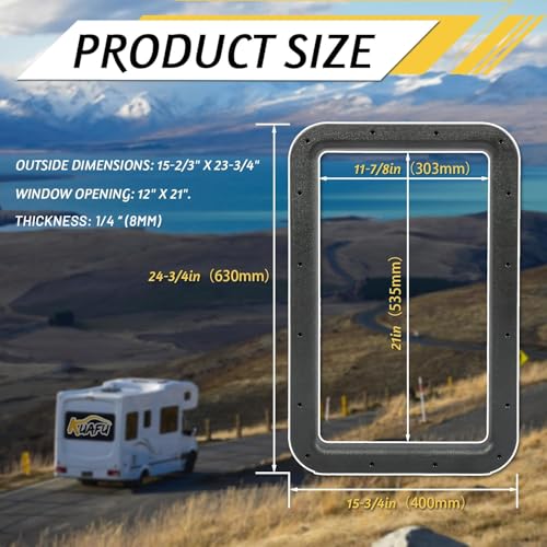 KUAFU Plastic (ABS) Entry Door Window Frame RV Trailer Camper Universal