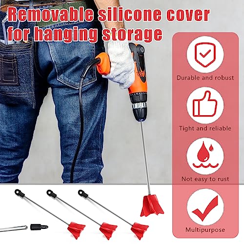 Loosh 11",6 Pcs Paint Stirrer for Drill, Paint Mixer Attachment,Red - color: Red, size: 11"