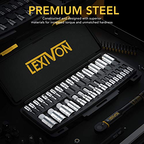 LEXIVON Master HEX Bit Socket Set, Premium S2 Alloy Steel | Complete 32-Piece, SAE and Metric Set | Enhanced Storage Case (LX-144) - style: HEX 32pc