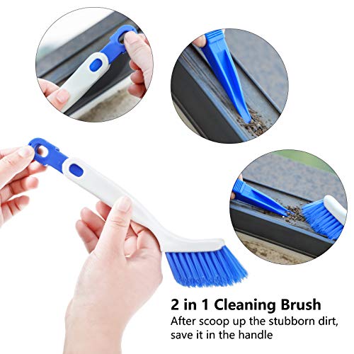 Patelai 4 Pcs Cleaning Brush Sets Small Scrub Household Use, White, Blue - color: White, Blue