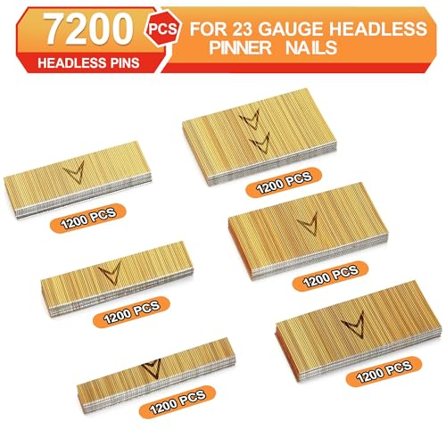 23 Gauge Pin Nails,Headless Pinner Nails:7200pcs - size: Assembly---7200pcs