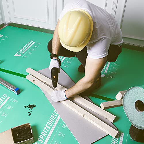 39" x 100' Heavy-Duty Temporary Floor Protection for Construction & Renovation, Green, Surface Protection Film for Hardwood Floors, Tile&Hard Paint Protection. (S-180G 39" x 100')