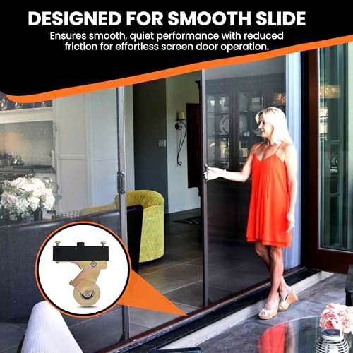 KC Hardware Heavy-Duty Sliding Screen Door Rollers with 1 in. Steel Ball Diameter & 1-1/4 in Steel Including Screws and Adjusting Sleeve (2 Pack)