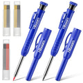 Hiboom 2 Pack Carpenter Pencils with Pencil Cap and 18 Refills, Blue - color: Blue