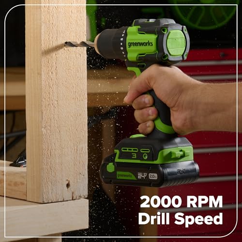 Greenworks 24V Cordless Brushless 400 in-lbs Drill/Driver, Lightweight, LED Work Light,18+1 Clutch, Battery and Charger Sold Separately - size: Tool Only(400 in-lbs Drill Driver)