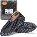ProtectX Premium Disposable Large Shoe Covers, Slip Resistant, Durable Non-Woven Polypropylene Fabric for Booties, Fits Up to 10.5 US Men and 12 US Women Size, Black 100-pack (50 pairs) - size: Black PP Large 100PK