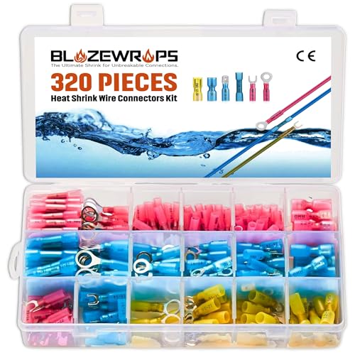 320 Pcs Heat Shrink Wire Connectors Kit, Waterproof Butt Connectors - size: Pack of 320