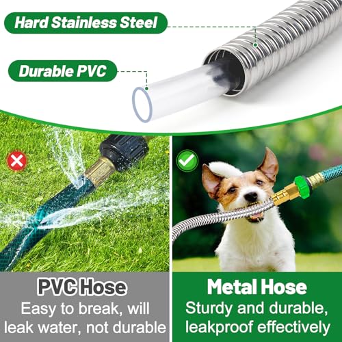 Metal Garden Hose with Male to Female Connector, 25ft - size: 25ft