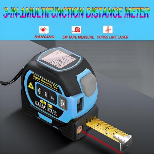The 3-in-1 almighty laser measuring tools ruler,16Ft Ruler 197Ft Laser - color: Blue, size: Laser 197 ft