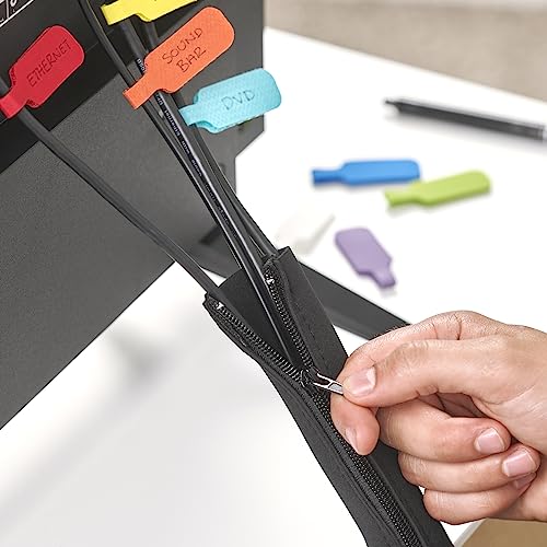 Zipper Cable Sleeve by Wrap-It Storage - 24" x 4" (4-Pack) Black - size: 24in (4-Pack)