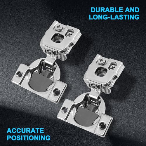 1 Inch Overlay Soft Close Cabinet Hinges, 6 Pack Slow Soft Close Hinges for Kitchen Cabinets Satin Nickel Hidden Self Closing Kitchen Cabinet Hinges for Cupboard - size: 1 inch Overlay