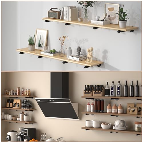 Metal Pipe Shelf Brackets for 12 Inches Board, Heavy Duty Wall Mounted Metal Shelving Brackets for DIY Floating Shelves (8 Pack) - size: 12 Inch 8 Pack