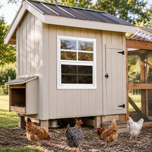 2 Pack Shed Windows, Chicken Coop Windows, 30" x 36" White - color: White, size: 30" x 36"