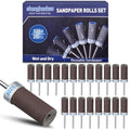 20Pcs 320 Grit Sanding Drums Sandpaper Sticks Set for Dremel Rotary Tool with 1/8" Shank, Sanding Bits Kit Rotary Tool Accessories for Metal Rust Removal/Stone Grinding/Jade Polishing (320 Grit) - style: 320 Grit