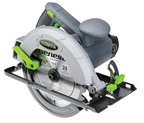 Genesis Circular Saw 13-Amp 7-1/4-In | 24T Carbide Tipped Blade, Rip Guide, Blade Wrench, Metal Blade Guard, Replaceable Brushes - style: 7 1/4" Circular Saw