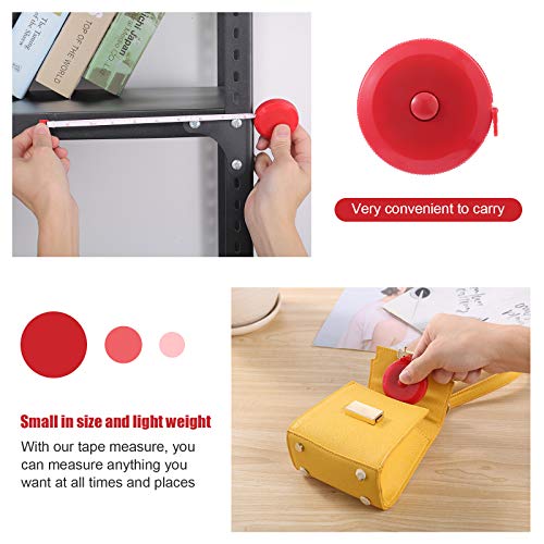 Tape Measures Retractable, Fabric Measuring Tape, 60 Inch Small Sewing Tape Measure for Craft Nursing Medical Travel(3 Pack/Red) - color: Red