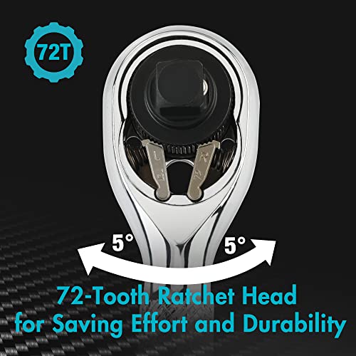 DURATECH Stubby Ratchet Set, 1/4-Inch and 3/8-Inch Ratchets, 4-piece - style: 1/4" & 3/8" Single Head Ratchets + Extension Bars