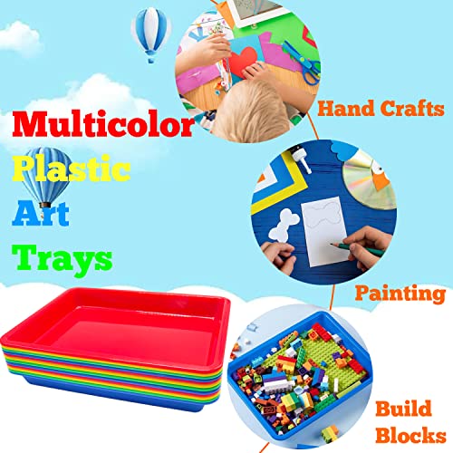 12 Pack Multicolor Activity Plastic Art Trays for Art and Crafts