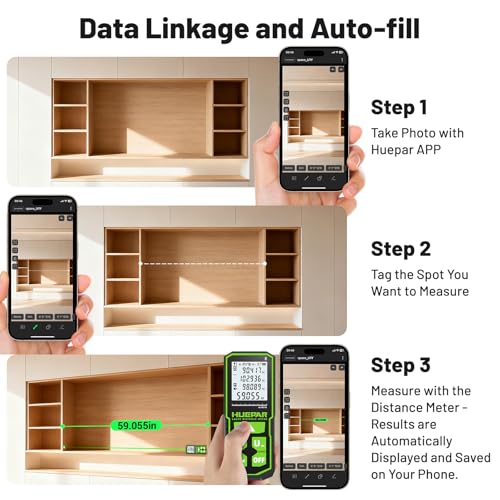 Huepar 395FT Bluetooth Green Laser Measuring Tool S120-G-BT