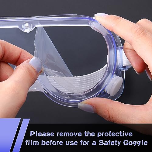 Yunsailing Protective Safety Goggles Lab Over Glasses Clear Anti Fog Eye Protection Goggles for Men Women - color: Clear White