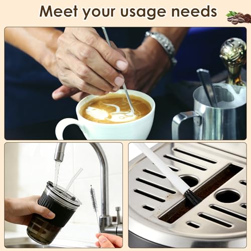 36PCS Coffee Brush Set, Espresso Machine Cleaning Brush Kit with Nylon & Bristle Brushes, Coffee Grinder Cleaning Brush Set,Long Handle Straw & Bottle Brush Kit, Espresso Brush for Home Cafe Barista - color: Multicolor 36pcs