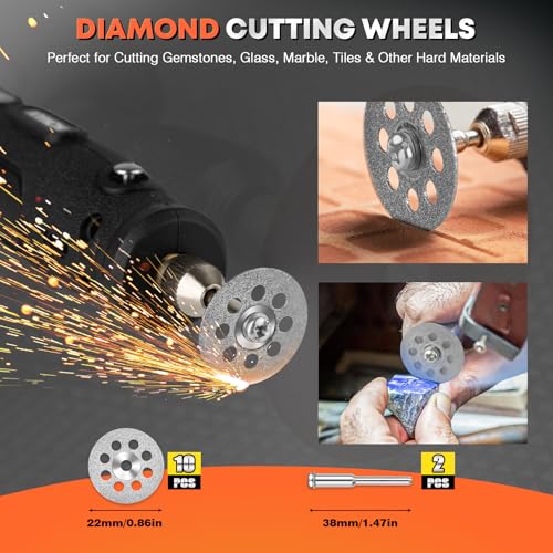 DIYSELF 54-Piece Rotary Tool Cutting Disc Set for Wood and Metal