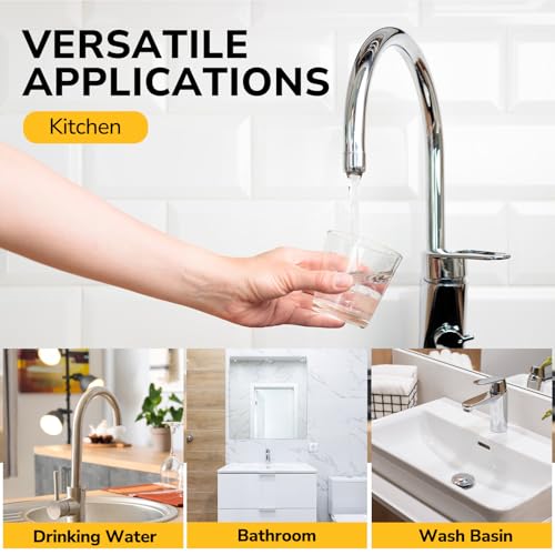16" Faucet Supply Line, 3/8 inch Comp x 1/2 inch FIP Faucet Connector, Braided Stainless Steel Faucet Hose for Bathroom Sink and Kitchen, Leak-Resistant cUPC Certified Water Supply Line, 2 Pack - size: 16inch
