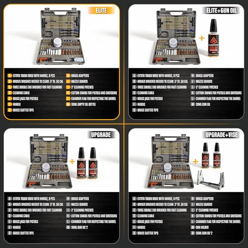 GLORYFIRE Elite Universal Gun Cleaning Kit with Reinforced Rods - size: 58PCS