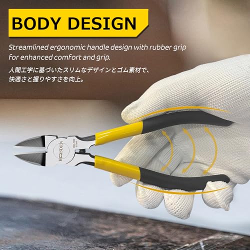BOOSDEN Wire Cutter,6.5 inch Side Cutters,Spring Loaded Wire Cutters for Crafting,Flush Cutter,Ultra Sharp for Jewelry Making,Flush Cut Pliers,Dikes Wire Cutters,Floral Wire Cutter,Snips (Pack of 3) - size: 6.5"- 3 Pack