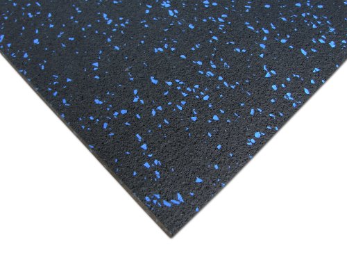 Rubber-Cal Elephant Bark Rubber Flooring - 3/16" Thick - color: Blue Dot, size: 54"L x 48"W x 0.2"Th