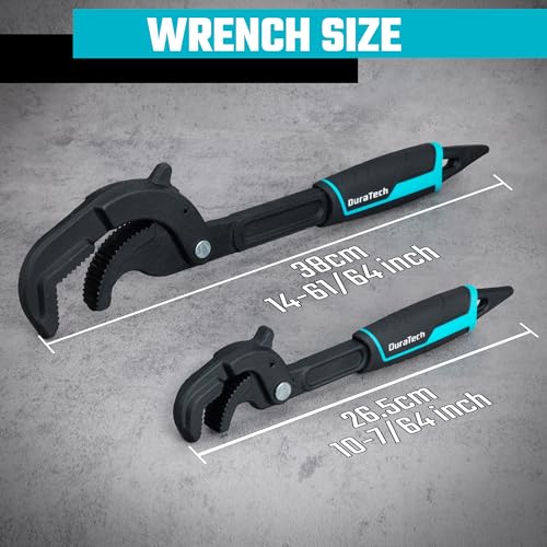 DURATECH Multi-function Adjustable Pipe Wrench Set, 2-Piece