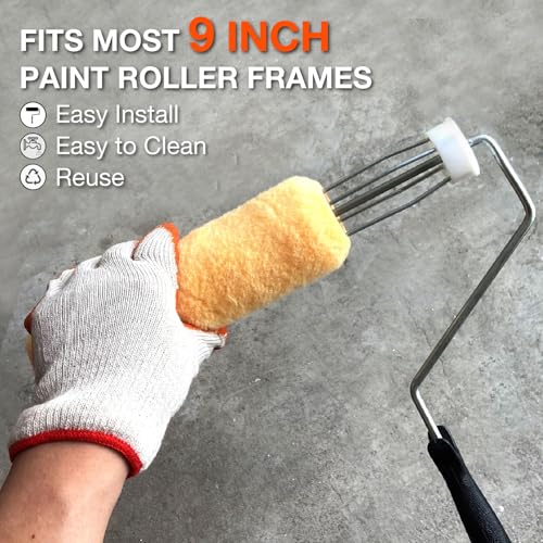 Great Andrew 18 PCS Paint Roller Covers 9 Inch, 3/8" Nap - size: 18 PCS, 9-Inch