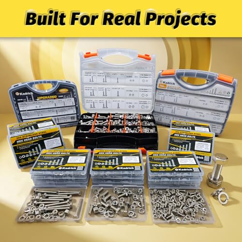 15 Sets 1/4-20x4 Bolt and Nut Set, Flat & Lock Washers Included,60PCS | 304 Stainless Steel 1/4-20 Bolt, Precision Fasteners Mechanical Assembly Equipment Repair & DIY - size: 1/4-20x4" 15sets