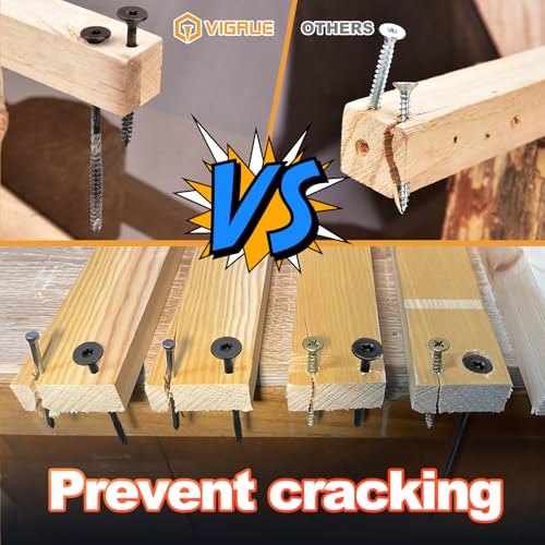 VIGRUE Deck Screws, Wood Screws - Star Drive Decking Screws for Timber, Log, Landscaping Wood, Rust-Resistant, Easy to Install, DIY Projector & Wood Working (50PCS #14X4-1/2) - style: 50PCS #14X4-1/2 deck screws