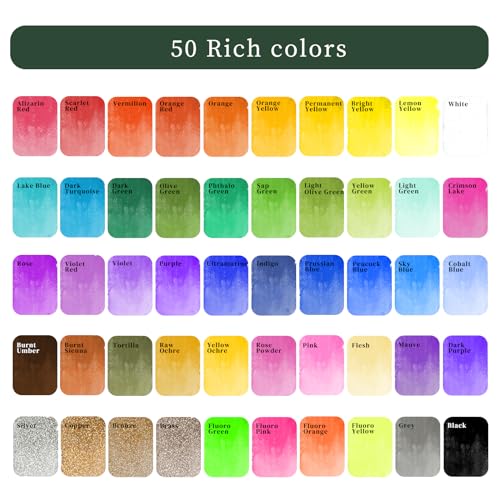 Artecho 50-Color Watercolor Paint Set, Compact Travel Tin Case - style: 50 Colors