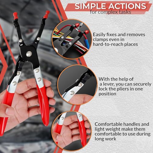 Car Wire Soldering Pliers, 9.5 Inch, Carbon Steel & Non-Slip Rubber Grip - color: Black & Red Soldering Aid Pliers Grip