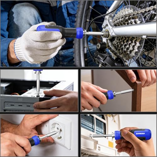 SHARDEN Multi ScrewDriver Set 26 in 1 All in One Adjustable Screw Driver - color: Blue, size: Extendable-NonRatchet
