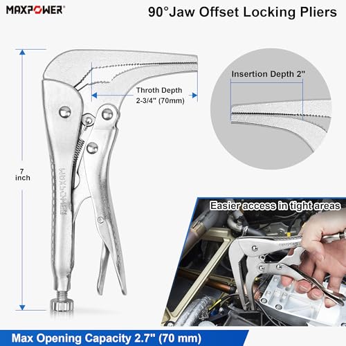 MAXPOWER 3 Pieces Locking Pliers Set