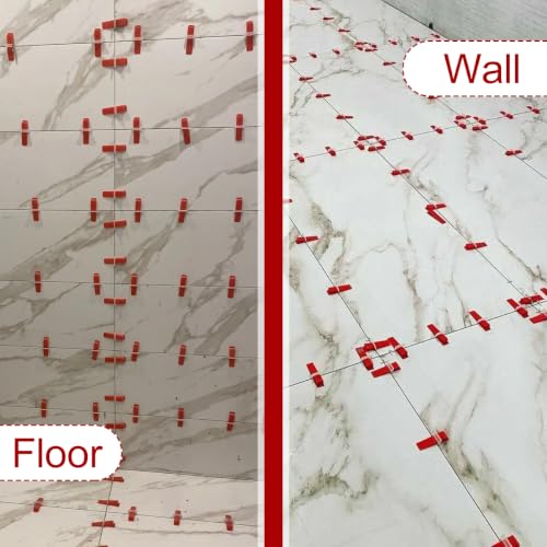 Tile Leveling System Kit with Tile Plier, 300 Piece Spacers Clips and 100PCS Reusable Wedges 1/8 Inch Tile Leveling Kit for Floor Wall Ceramic Stone Installation
