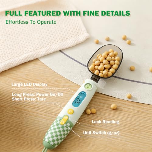 Plaid Digital Measuring Spoon Rechargeable High Precision LCD Scale 18oz - color: Yellow