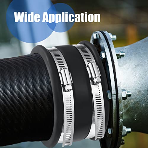 Minatee Dust Control Flex Cuffs with Stainless Steel Hose Clamps, Flexible PVC Coupling for Plastic and Copper Plumbing Connections, Connector Ports Dust Collection Fittings(4 Inch, 3 Pcs) - size: 4 Inch