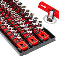 Ernst Manufacturing 8490 Socket Boss: 3-Rail Socket Organizer Tool Tray with 40 Clips (1/4", 3/8", 1/2") - Red, 13-Inch Rails for Toolbox Storage - Made in USA - color: Red, style: 13-Inch