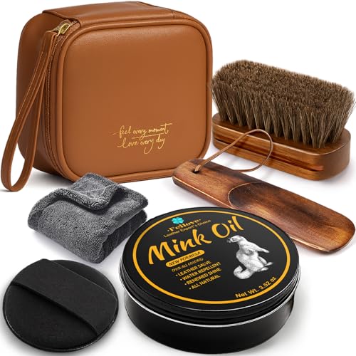 Feilove 4-in-1 Mink Oil Leather Conditioner and Cleaner 3.52 oz - Premium Waterproof Formula for Boots and Shoes - style: 6-in-1 (Gift Set)